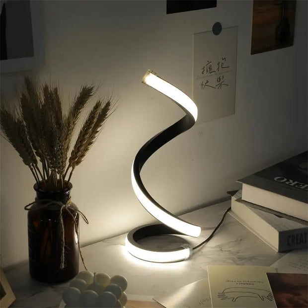 Lampe de Table LED en Spirale Moderne