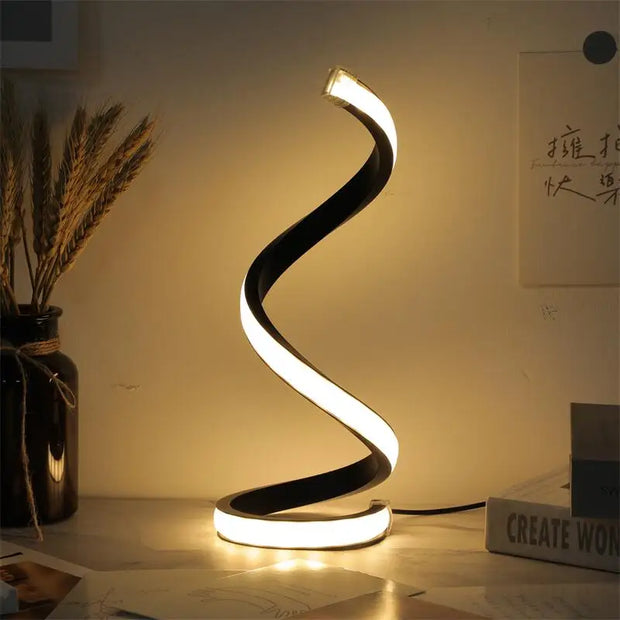 Lampe de Table LED en Spirale Moderne