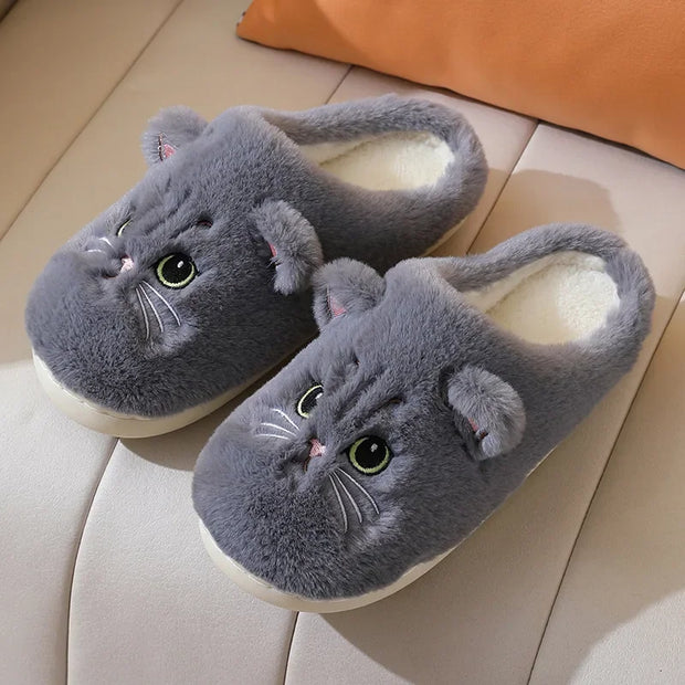 Pantoufles en Peluche "Chat Mignon" pour Femmes